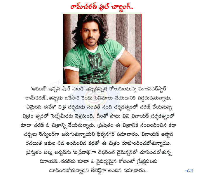 ram charan,vv vinayak,sampath nandi director,ram charan future movies,mega powerstar,ram charan with vv vinayak,ram charan with sampath nandi,ram charan movies,chiranjeevi,orange movie,vv vinayak director,allu arjun,badrinath movie  ram charan, vv vinayak, sampath nandi director, ram charan future movies, mega powerstar, ram charan with vv vinayak, ram charan with sampath nandi, ram charan movies, chiranjeevi, orange movie, vv vinayak director, allu arjun, badrinath movie